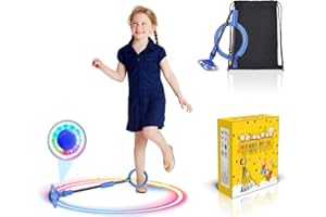Idota Cheville Skip Ball, Flash Saut Anneau Ball, Coloré Dancing Ball Jouet, Flash Skip Ball, Pliable Jouet d'Anneau de Saut, Flash Skip Ball, Jouet De Sport Plein Air Adulte Enfant(Bleu)
