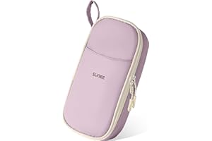 SUNEE Federmäppchen mit großer Kapazität, Ästhetische Mäppchen mit Fächern und Griff, Tragbare Federtasche und Federmappe für Schule, Büro, Mädchen, Jungen, Teenager & Erwachsene, Hellviolett