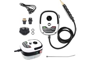 TIHOOK Dampfreiniger Handgerät 2500W, Handdampfreiniger, 3 BAR, 105°C, Hochtemperatur Druckdampfreiniger mit 3 Bürstenköpfen, für Küchenmöbel Badezimmer