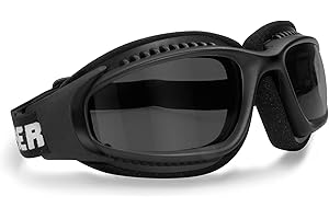 Bertoni Lunettes pour Moto Antibuee - Mousse de Protection - Bande élastique ajustable pour Casque AF113