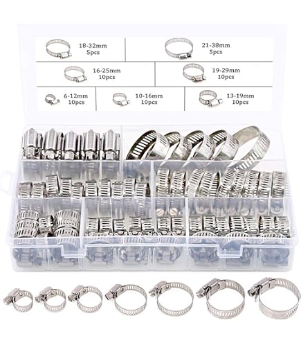 3 Schlauchschellen Edelstahl – Verstellbar 21-44 Mm, Schneckengewinde | Für Wasser, Öl, Gas, Hydraulik
