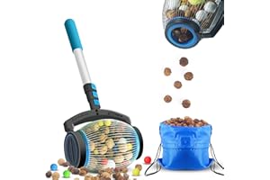 zozen Nusssammler, Walnuss Sammler, Seitenöffnung Dump; Pecan Picker Upper Anwenden auf Eicheln, Hickory Nüsse, Spiked Balls, Nerf Darts, Golf, Objekte 2cm bis 4cm; Pollänge 1,4m(Mittel)