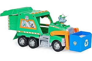 LA PAT' PATROUILLE - CAMION DE RECYCLAGE DE ROCKY REUSE IT - Camion Recyclage Jouet Avec 1 Figurine Amovible Rocky Pat' Patrouille - Paw Patrol - 6060259 - Jouet Enfant 3 Ans et +