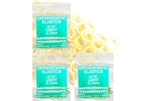 LA MIERE Latex Amber 3 Packs 300 counts 3/16inch LIGHT 4.8mm Intraoral Elastic Bands Unimedic Orthodontic Elastics Dental Rubber Bands Made in US [3/16inch (4.8mm) Light(2.5oz)]