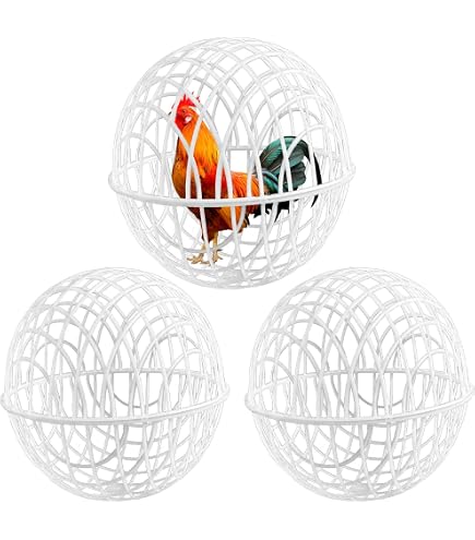 Cage Sphérique Pour Poules - 40 Cm De Diamètre - Portable, Légère - Pour Poules, Lapins, Canards, Petits Animaux - Jardin, Extérieur