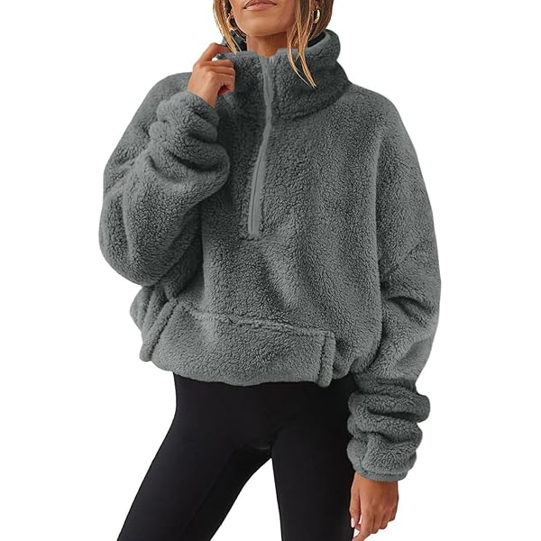 Shownicer Sweat à Capuche Femme Casual Hoodie Chaud Souple Polaire Pull Poche Hiver Mode Sweatshirt Grande Taille Oversize Outerwear Pullover A Blanc XS