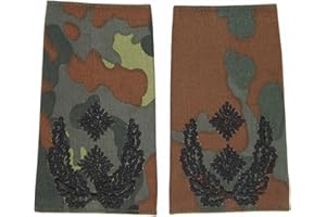 baum-m gmbh Rangschlaufen für Schulterklappen für die Deutsche Bundeswehr flecktarn mit schwarzem oder goldenem Stick