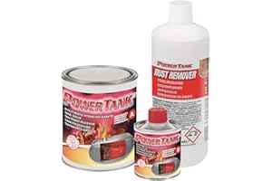 POWER TANK - Trattamento Serbatoio Moto (20/25 Litri) Kit Medio Medium 700 gr per interno Serbatoi benzina Elimina la Ruggine Ripara Protegge Arrugginito da Moto di Auto d'Epoca con Antiruggine