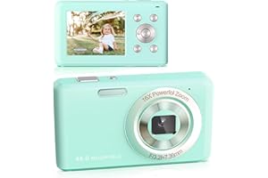 IOOJCCK Fotocamera Digitale, HD 1080P con Scheda di Memoria da 32 GB, Fotocamera da 48 Megapixel, LCD da 2,4 Pollici con Zoom Digitale 16x per Ragazze, Adolescenti, Ragazzi e Principianti (verde)