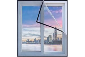 WINARA Moustiquaire de fenêtre, 90x120cm Auto-AdhéSif en Maille anti Moustique Fenetre Sans Perçage pour Fenetre de Balcon Salon Patio