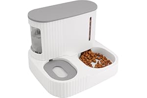 Belle Vous Automatischer 2-in-1 Schwerkraft Wasserspender und Futterautomat Katze & Hund - 850 ml - Futterspender für Katzen, Hunde, Kätzchen & Welpen - Leicht zu Reinigen, für Nass-/Trockenfutter