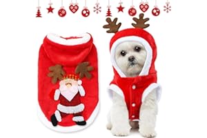 Atuoxing Hundekostüm Weihnachten, Weihnachtskostüm Outfit für Hunde Katzen, Weihnachtspullover Hund, Haustier Weihnachtskostüm Hund Katze