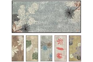 OLIVO TAPPETI OLIVO.shop SPRINT PLANT Tappeto moderno cucina, Tappeto cucina antiscivolo lavabile, Tappeto cucina foglie, Passatoia cucina antiscivolo, vari colori e misure. (Grigio scuro, 55x240 cm)