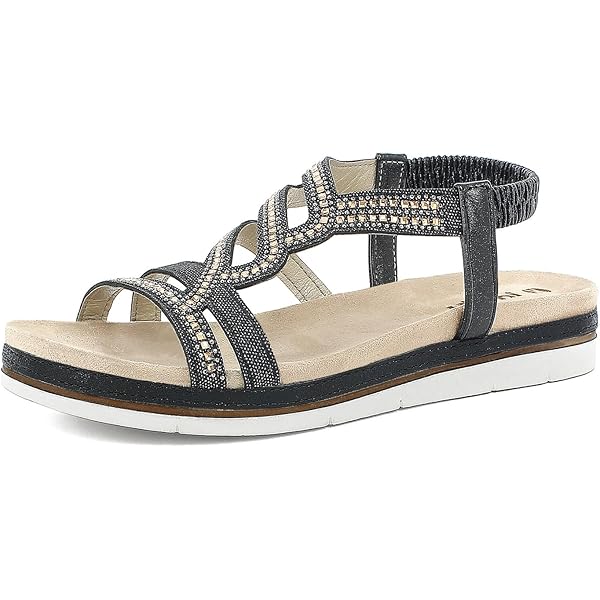 Sandali Con Perle E Strass Per Donna - Cinturino Elastico Alla Caviglia E Anello Alluce, Eleganti Scarpe Da Spiaggia E Cerimonia (Taglie: Controlla La Tabella)