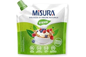 MERISANT Misura Stevia Dolcificante in Cristalli Finissimi, Zero Calorie, Senza Glutine, Origine Naturale, Dolcificante Vegano, Confezione Richiudibile, 150g