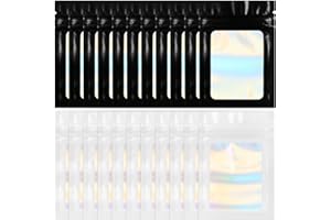 IYEREER 120 Piezas para Mylar Bolsas Zip, Bolsas Resellable con Ventana Transparente, Bolsa con Cremallera Ziplock para Dulces, Galletas, Joyas Joyería (7 x 10 cm, Blanco, Negro)