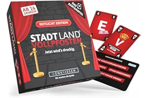 DENKRIESEN - Stadt Land Vollpfosten® – Das Kartenspiel - Rotlicht Edition - 'Jetzt wird's dreckig.' | Geschenk | Reisespiel | 200 Kategorien | ab 16 Jahren | 3-6 Spieler | Party | Stadt Land Fluss