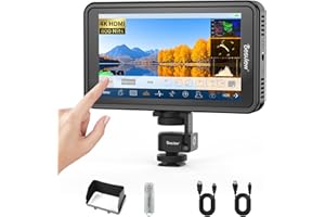 Desview R5II Kamera Field Monitor Touchscreen 5,5 Zoll, Camera Monitor 4K HDMI mit Sonnenschutzhaube, Full HD 1920x1080 IPS 3D LUT Video Peaking Focus Assist für DSLR