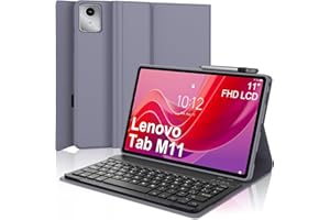 SENGBIRCH Funda con Teclado para Lenovo Tab M11 (2024) 11" (TB330FU / TB330XU) - Teclado Español Ñ Bluetooth Inalámbrico Extraíble para Tablet Lenovo TabM11 (2024) 11", Lavanda
