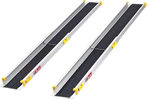 ‎FTSOLID FTsolid Teleskoprampen Teleskopschiene Rollstuhlrampe Auffahrschiene aus Aluminium für Rollstuhl, Rollator oder Kinderwagen, Auffahrrampe für Treppen, Rampe