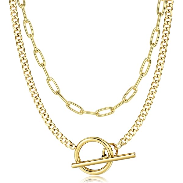 ZOERAY Collier Pour Femme Argent Or Chaine Con Pendentif