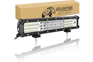 RIGIDON Barra Led 15 Pulgadas 38cm 390W Barras de Luz de Trabajo, 12V 24V 6000K IP67 Impermeable lámparas de conducción faros led foco led tractor para 4x4 Coche Off Road Camión ATV UTV SUV Barco