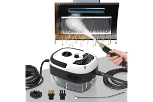 Steam cleaner 2500W Portable Handheld, High Temperature Pressurised Cleaning Machine 1.5L tank with Brush Heads for Kitchen, Furniture, Bathroom, Car, AC cleaning