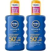 NIVEA SUN SPF50 Y&uuml;ksek G&uuml;neş Koruyucu ve Nemlendirici V&uuml;cut Spreyi 200ml, UVA UVB Koruması, Suya Dayanıklı (2 paketi)