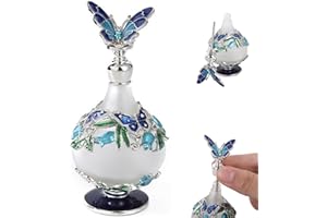 MUZRUNQ Botellas de perfume de Arabian recargable de 25 ml de botella de perfume Dubai Exquisito y hermoso contenedor de aceite esencial de mariposa azul para mujeres.