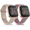 2 Straps for Fitbit Versa 2 Strap/Versa Strap for Women Men, Silicone Sport Replacement Wristband for Fitbit Versa Lite/Versa 2/ Versa