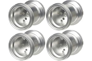 HOBBYMARKING RC Car Aluminum Front & Rear Wheel Hub Rims for Tamiya CW-01 Chassis Lunchbox Midnight Pumpkin 1/12 Big Tire Model Car Upgrades (Silver)