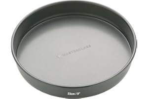MASTER CLASS MasterClass Sandwich Tin, 23 cm con PTFE, PFOA e BPA Free Non Stick, robusto acciaio al carbonio spesso 1 mm, teglia rotonda per torte, con base libera, 9 pollici, nero
