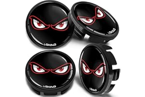 SkinoEu 4 x 65mm Wheel Centre Alloy Hub Center Caps Compatible with VW 3B7 601 171 / 6U7 601 171 Black Hubcaps CV 7