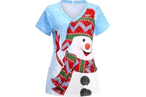 thuthu Valentinstag Kasacks Damen Pflege Bunt Motiv Kurzarm V-Ausschnitt Schlupfhemd T-Shirt Mit 2 Tasche Kittel Damen Berufskleidung Krankenschwester Kasack Damen Laborkittel Schlupfkasack