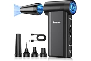 ANRUZON Elektrische Staubgebläse Druckluftspray für PC Reinigungsset, 300000 RPM Compressed Air Duster, 8-Gang Air Duster Luftdruckspray mit 7600mah Akku, Tastatur Reinigung für PC, Elektronik, Sofa, Auto