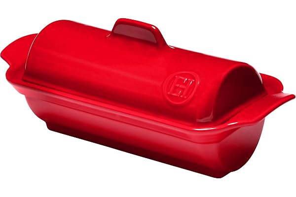 Emile Henry Eh345865 Terrine Foie Gras Médaillon Céramique Rouge Grand Cru 24,5 X 10,5 X 10 cm