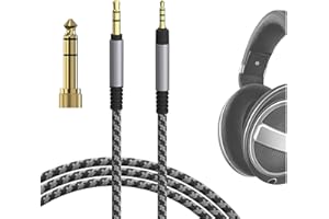GEEKRIA-Audiokabel kompatibel mit Sennheiser HD620S, HD599SE, HD599, HD598, HD598SE, HD560S, HD598SR, HD400PRO, HD579, HD569,1/8 Zoll (3,5 mm) bis 2,5 mm geflochtenes Nylon-Ersatzkabel(5,6 Fuß/1,7 m)