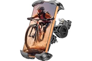 Glangeh Handyhalterung Fahrrad mit Sicherheitsschloss, [Verstärkte Klemme] Handyhalterung Motorrad, Halterungen für Navigationsgeräte für Smartphones 4,7-6,9 Zoll (Kompatibel mit iPhone 17 Pro Max)