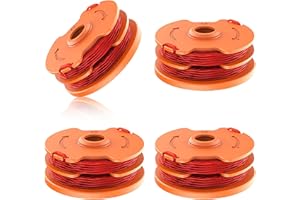 CHIHOLEN 4 bobine per decespugliatore compatibili con WA0007 WX100, 1,6 mm, 9,8 m, doppia bobina di ricambio per Worx WG105 WG106 WG119E Mcgregor MET6032 MET4530 MET3525 Qualcast GT25 (4 bobine)