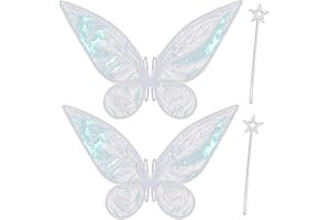 Goenb 2 paia di ali da fata, per adulti, per bambini, per adulti, per carnevale, Halloween, Natale, giochi di ruolo, comic con tema