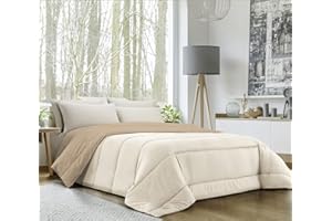 BANZAII TEXTILE INNOVATOR ONLINE Banzaii Trapunta Invernale, calda e morbida – Piumone da 350 gr/mq - Microfibra manopesca – Traspirante, Anallergica – Prodotta in Italia – Matrimoniale 260x260 cm Panna/Sabbia