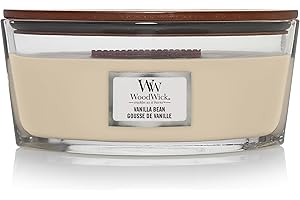 WoodWick Candela profumata Ellispe con stoppino crepitante | Vanilla Bean | Durata della fragranza: fino a 50 ore