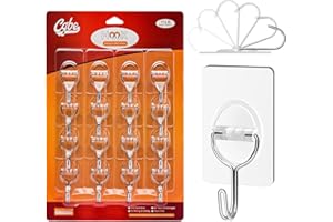 CGBE Ganchos Adhesivos para Pared, Colgadores Pared Adhesivos Sin Agujeros de 5kg (Max), Ganchos Transparente Adhesivos para Salón, Baño, Dormitorio y Cocina, 16 Piezas