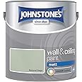 Johnstone's - Wall & Ceiling Paint - Natural Sage - Matt Finish - Emulsion Paint - Fantastic Coverage - Easy to Apply - Dry in 1-2 Hours - 12m2 Coverage per Litre - 2.5L