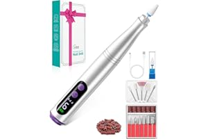 FOFILE Torno para Uñas Profesional 12 in 1 Lima Eléctricas Uñas USB para Uñas de Gel y Acrílicas Manicura Pedicura Eléctrico Recargable 9 Velocidad Ajustable Nail Drill