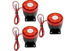 BAIFULAI 3 stycken DC 12 V miniljud, ljuslarm, blinkande ljus, 120 dB siren, stroboskop, larmsystem, 1 W, IP54, kabelbundet larm, blinkande ljus horn för nödsituationer, evakuering och säkerhet