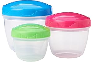 Sistema TO GO Snack 'n' Nest Food Storage Containers | 150 ml, 305 ml, 520 ml | Small Nesting Snack Pots | BPA-Free | Assorted Colours | 3 Count
