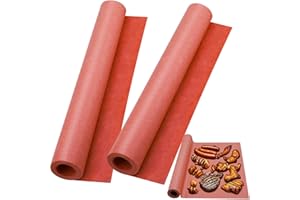 saerryor 2 Roll Butcher Paper for Smoking Meat, 40 cm x 10 m Greaseproof Kraft Paper Multifunctional Smoking Peach Papers for Summer BBQ Grill, Smoker, Fish Meat, Grill
