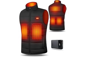 UNBON Chaleco Calefactable Hombre con Batería 7.4V 14400mAh, Chaleco Térmico Hombre Mujer Eléctrico con 6 Zonas de Calentamiento 3 Temperaturas Chaleco con Calefacción para Deporte al Aire Libre
