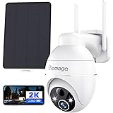 elemage 2K Telecamera WiFi Esterno, 360° PTZ Sorveglianza con Pannello Solare, PIR Rilevazione Smart AI, Visione Notturna a C